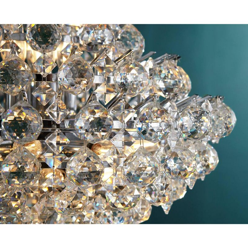 Vienna Full Spectrum Chrome Pendant Chandelier 20" Wide Crystal Diamond Glass Fixture for Dining Room House Foyer Kitchen Island