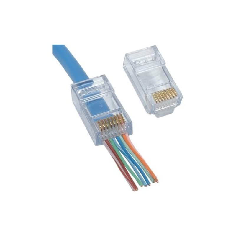 Cat6 110 Style Punch Down Keystone Jack, White, CAT 6, Rj45 90 Degree 50-Pack