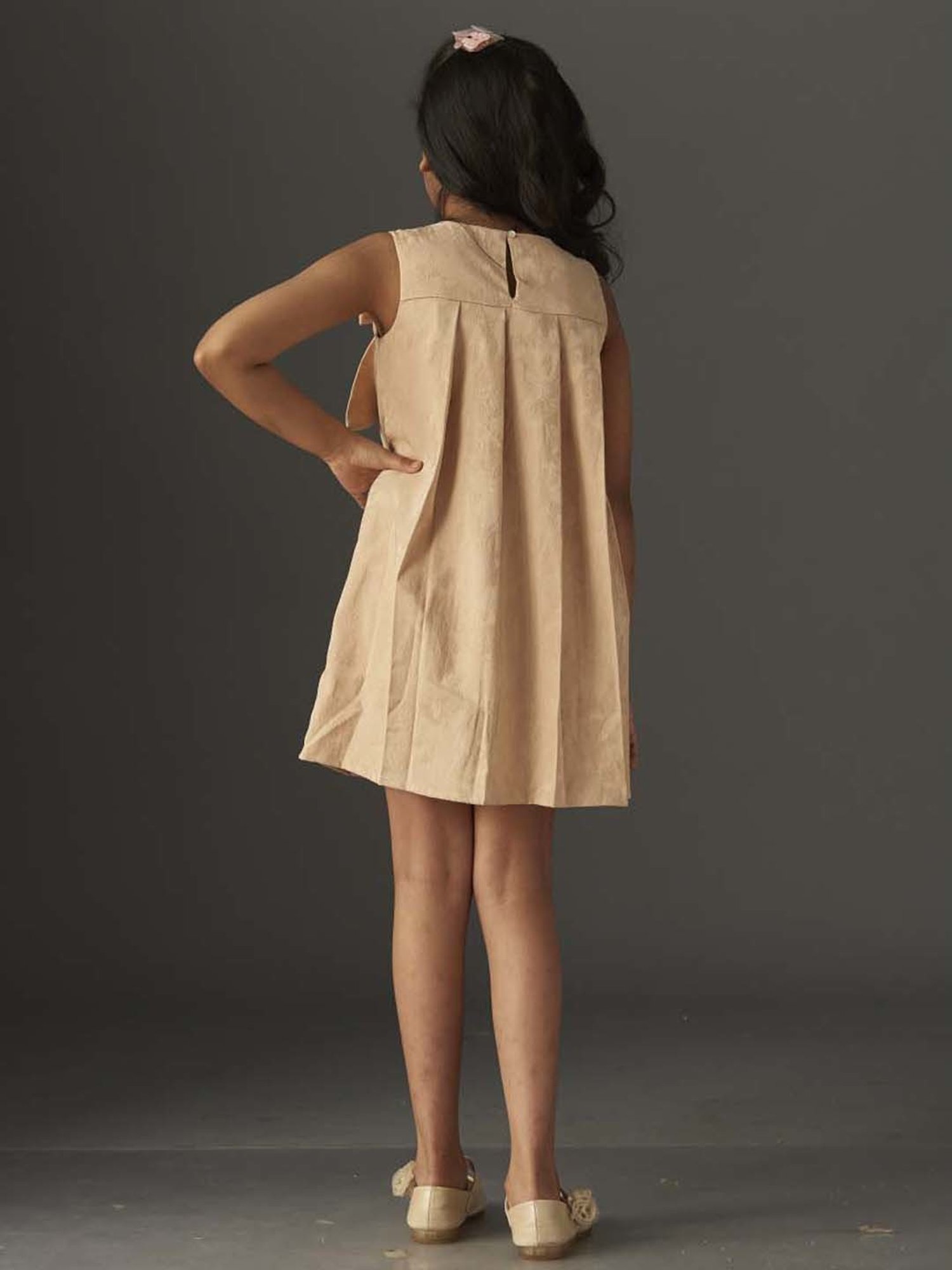 KidsDew Kids Beige Applique Dress