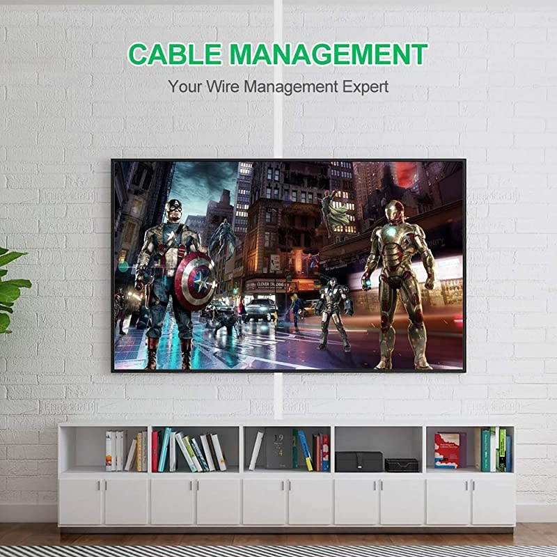 Concealer Management Raceway Kit 10 White Channels Cord Hider Kit to Hide Wires for Wall Mount TV Offices and Computers 157 X 091 X 051 InchLWH