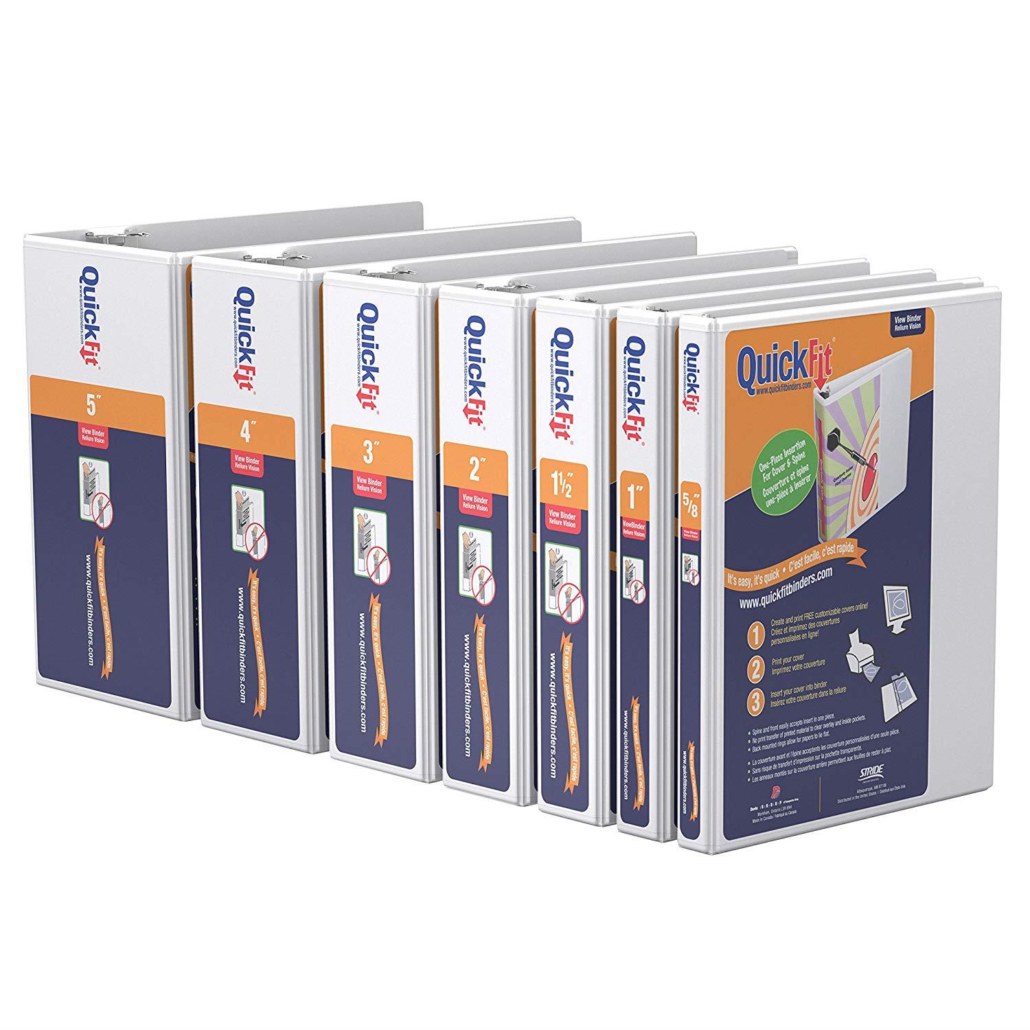 QuickFit 1.5 Inch Original View Binder, D-Ring, White (87020)