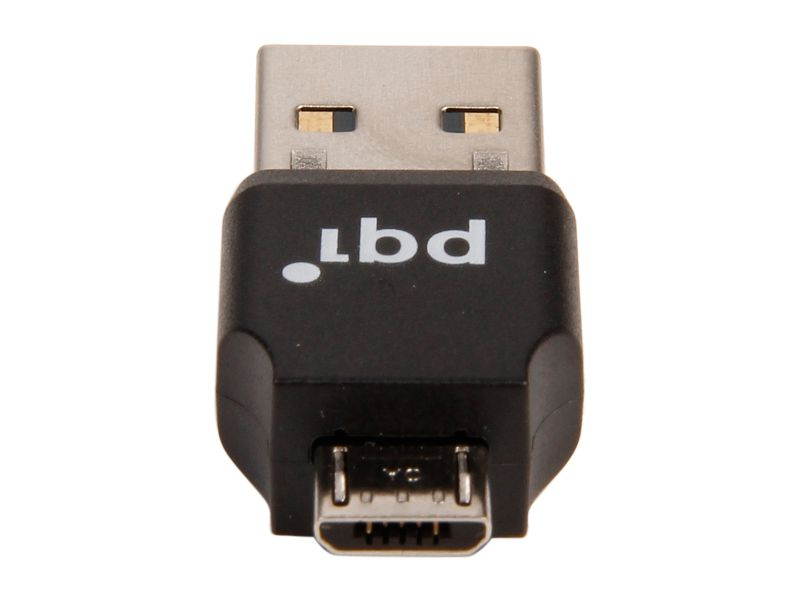 PQI RF01-0016R014J Connect 203, OTG USB Drive, Micro SD Card Reader, Black