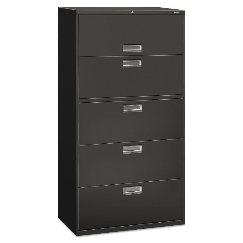 HON 600 Series Five-Drawer Lateral File 36w x 18d Charcoal 685LS