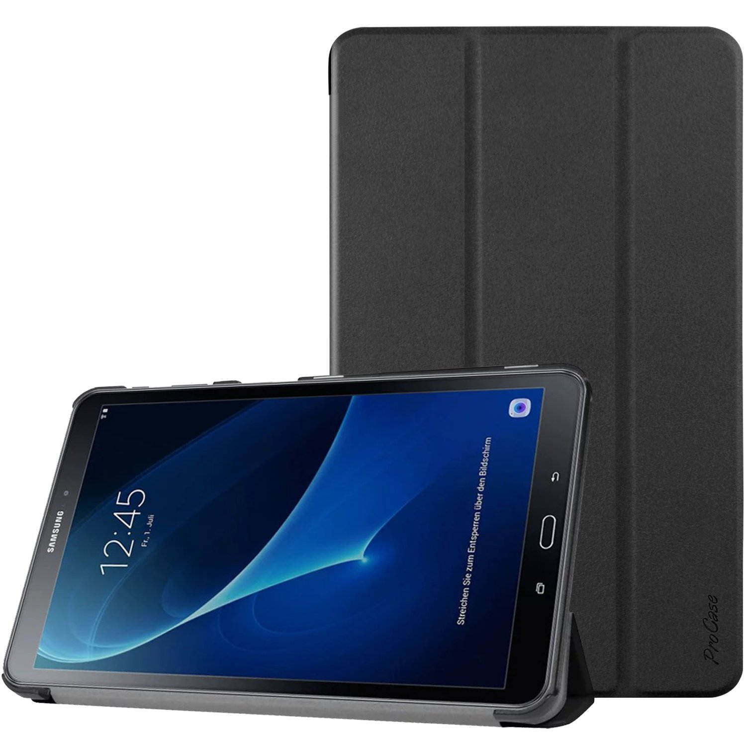 ProCase Galaxy Tab A 10.1 Case SM-T580 T585 T587 2016 Released(Old Model), Slim Smart Cover Stand Folio Case for Galaxy Tab A 10.1 Inch Tablet -Black