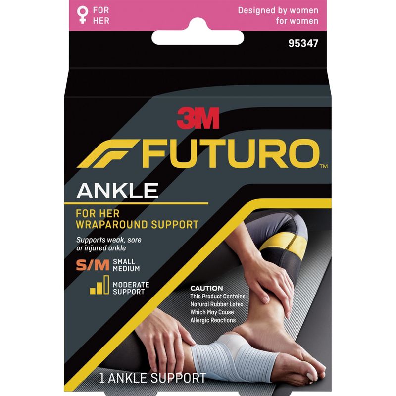 Futuro Slim Silhouette Ankle Support Brace, Gray, Small/Medium
