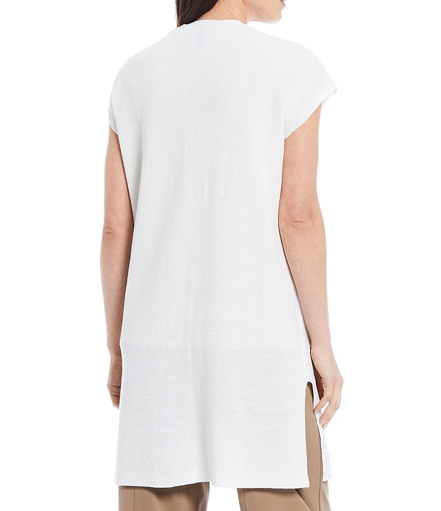 Ruby Rd. Soft Paisley Print Stand Collar Zip Front Patch Pocket Vest