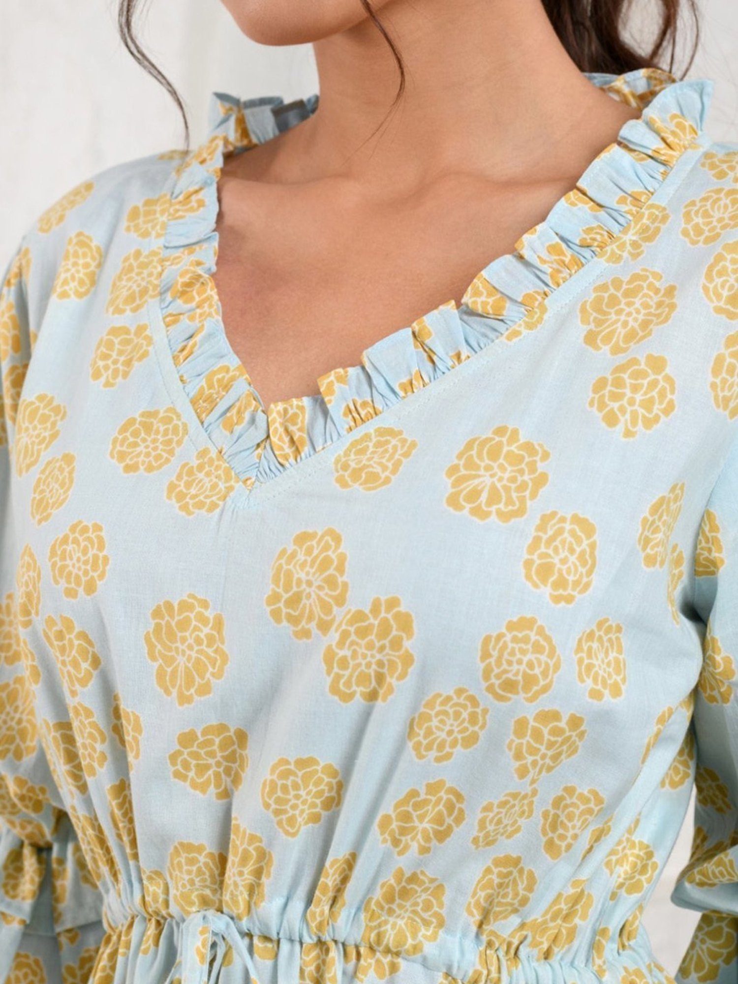 Prakriti Jaipur Blue Marigold Tie Dress