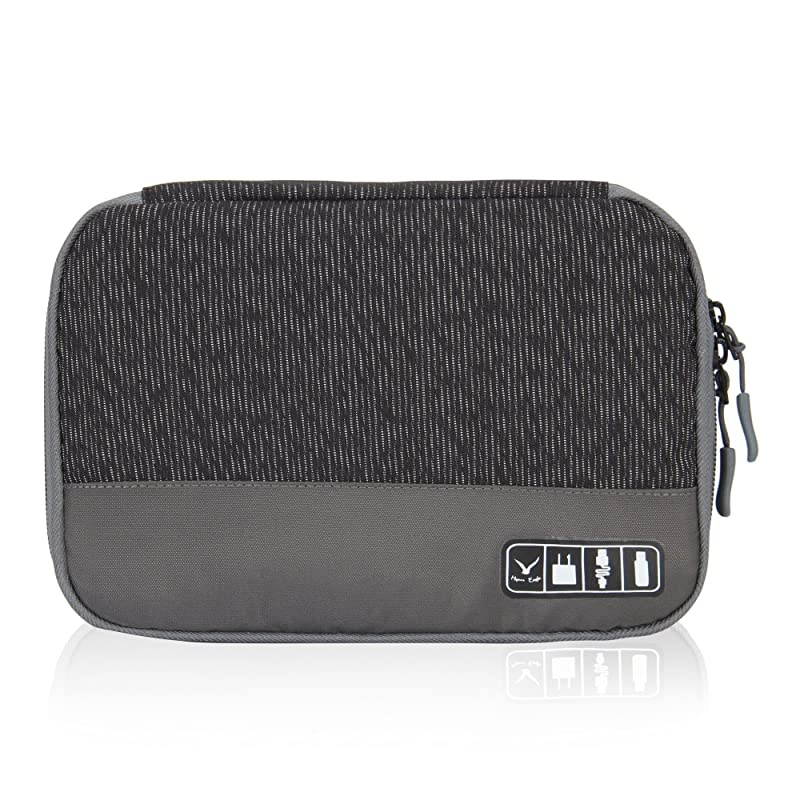 Travel Universal Cable Organizer Electronics Accessories Cases for Various USB Phone Charger and Cable Black Grey