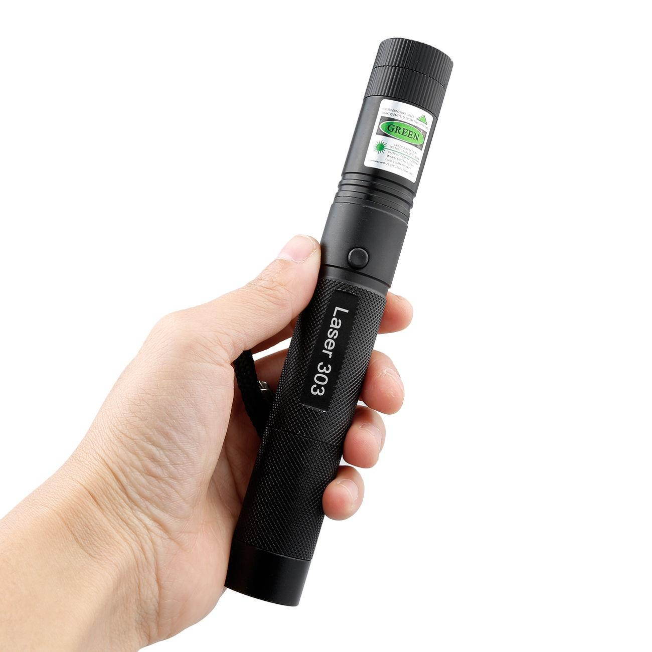 10Miles 532nm 303 Green Laser Pointer Lazer Pen Beam Light +2*18650+Dual Charger