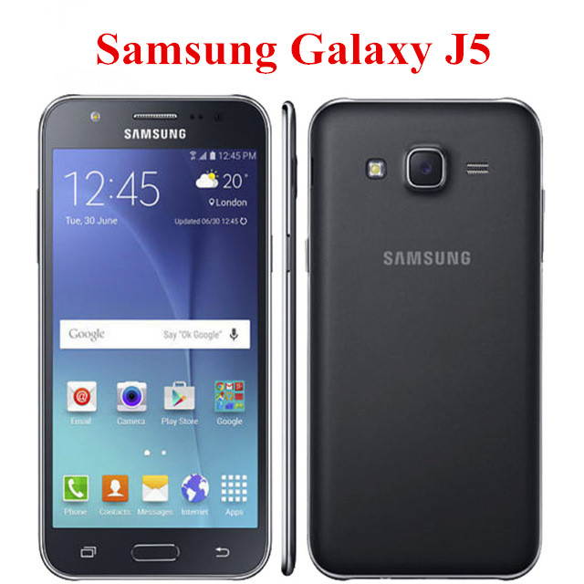 Original Samsung galaxy J5 J500F Unlocked Cell Phone Quad core Snapdragon 1.5GB RAM 16GB ROM 5.0 " WCDMA  mobile phone