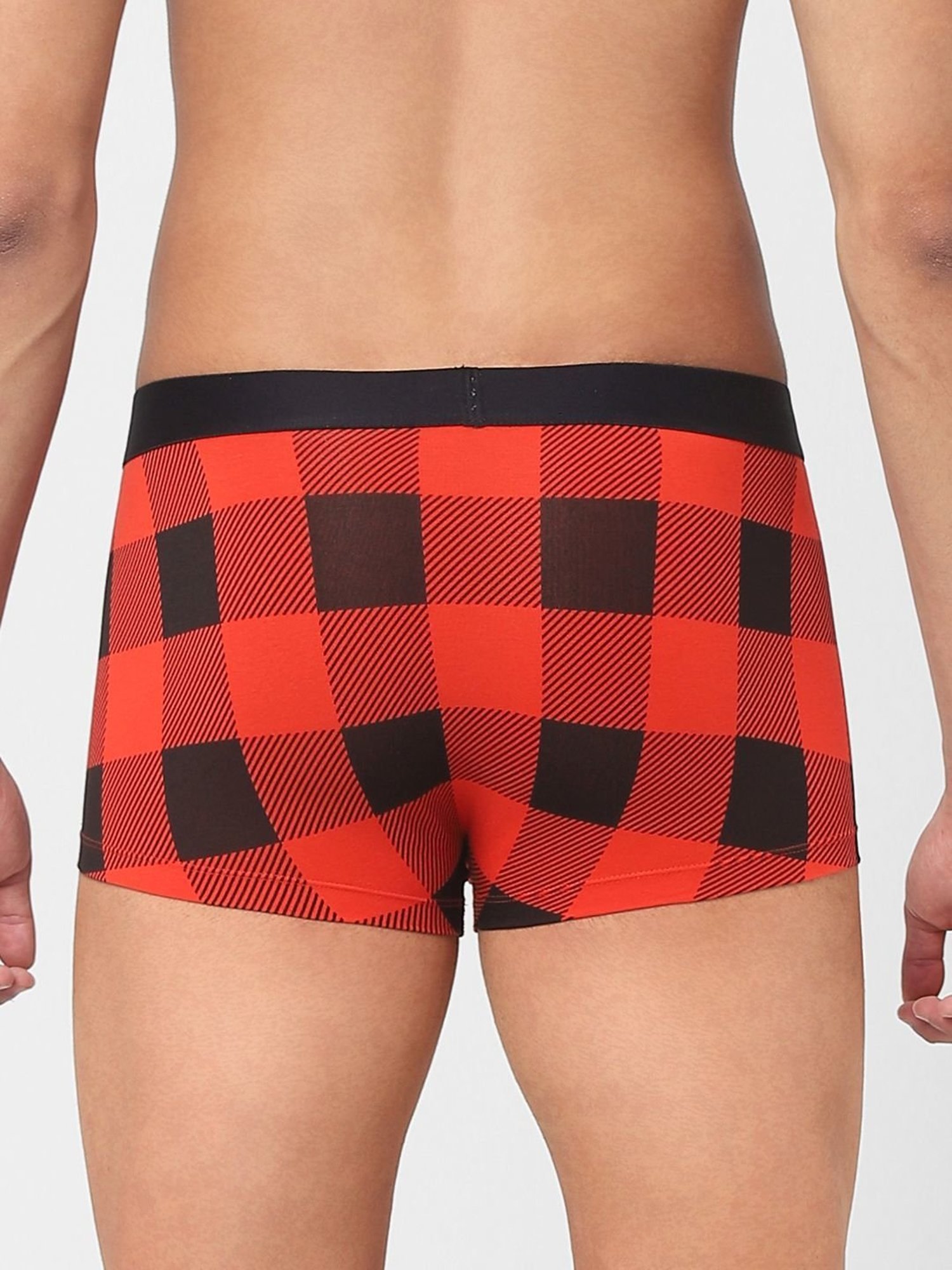 Jack & Jones Red Regular Fit Checks Trunks