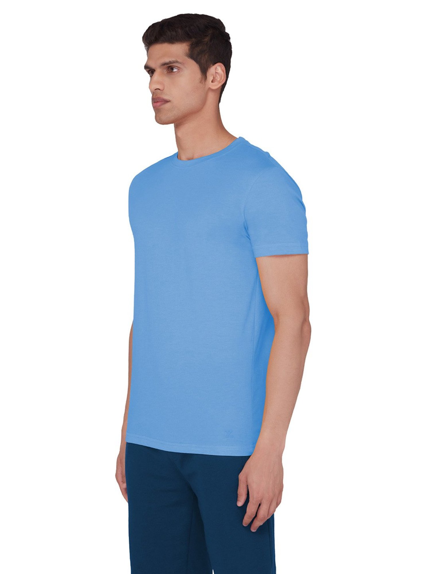 XYXX Azure Blue Round Neck T-Shirt