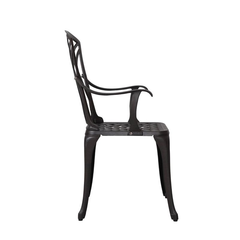 5pc Outdoor Cast Aluminum Bistro Set Black - Nuu Garden