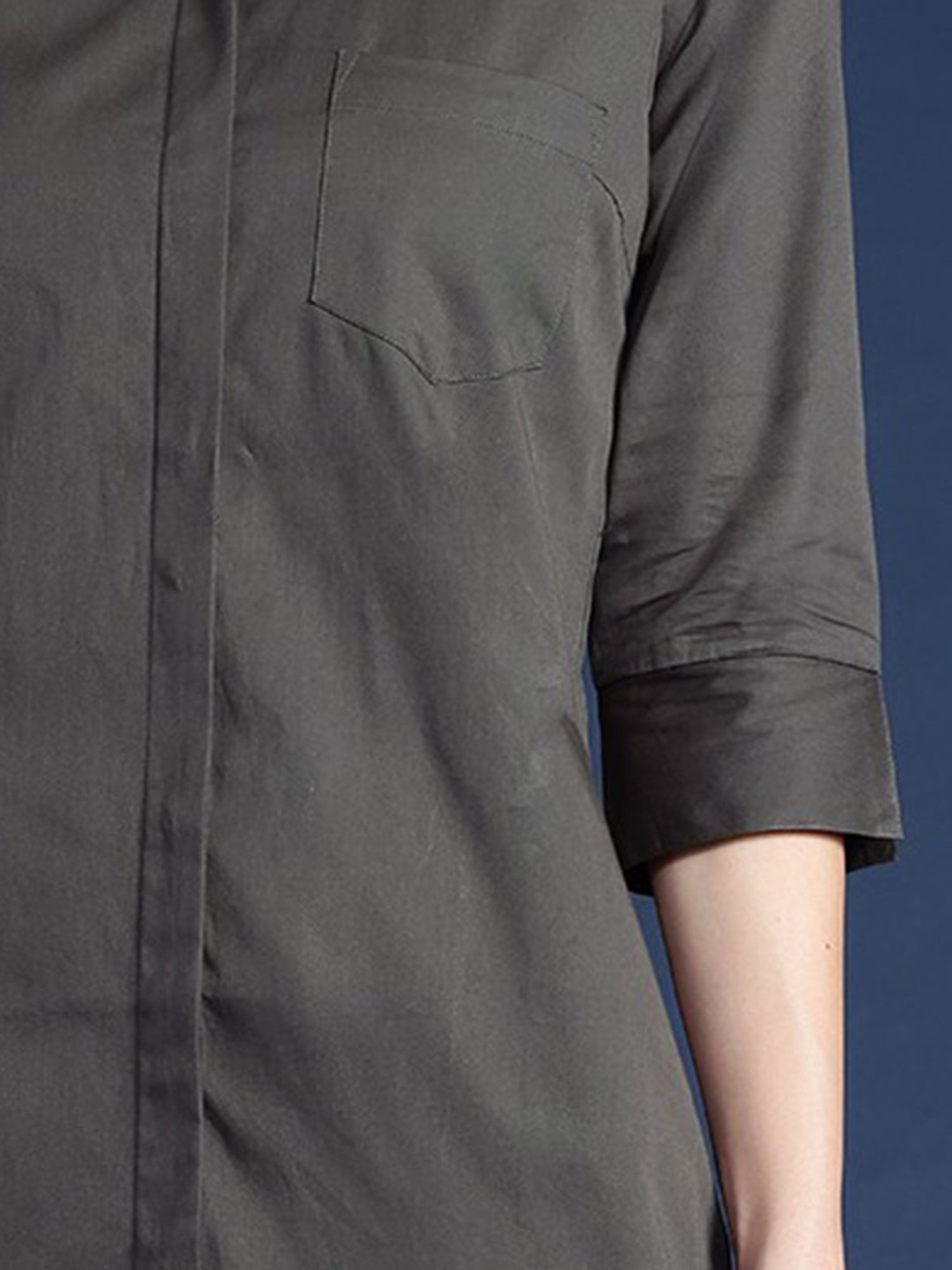 Hancock Grey Cotton Regular Fit Shirt Dress