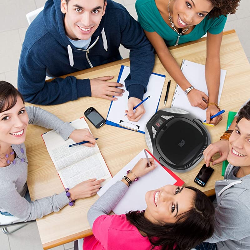 MD6924 Portable Top Loading CD Boombox with AM/FM Stereo Radio in Black | CD-R/CD-RW Compatible | LED Display | AUX Port Supported | Programmable CD Player |