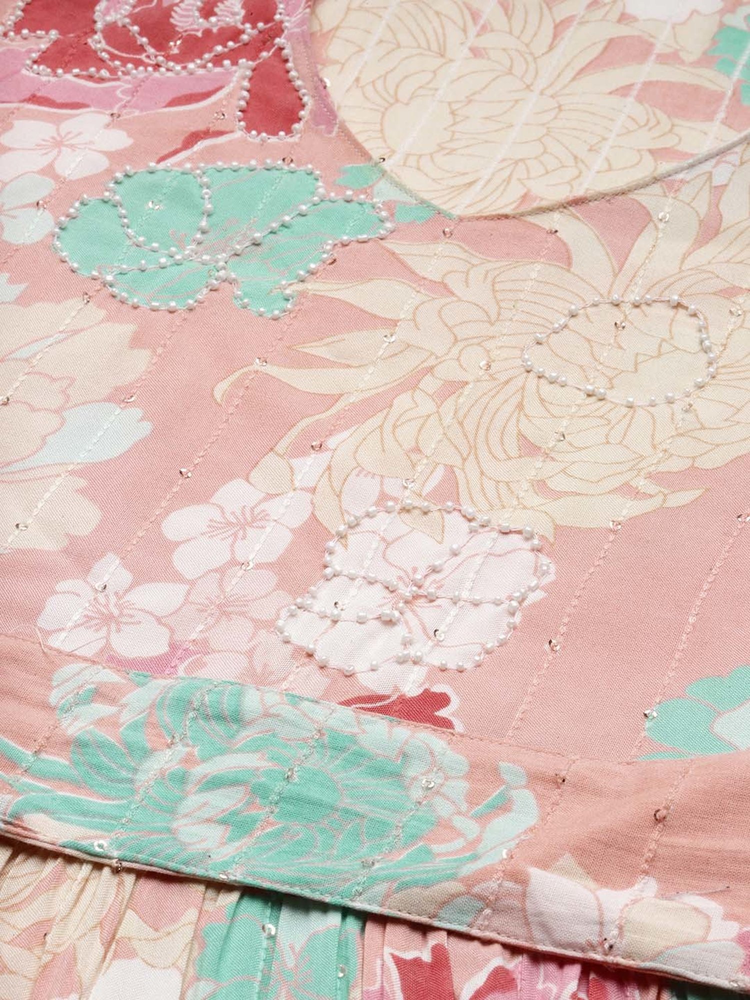 Ishin Multicolor Floral Print A-Line Dress