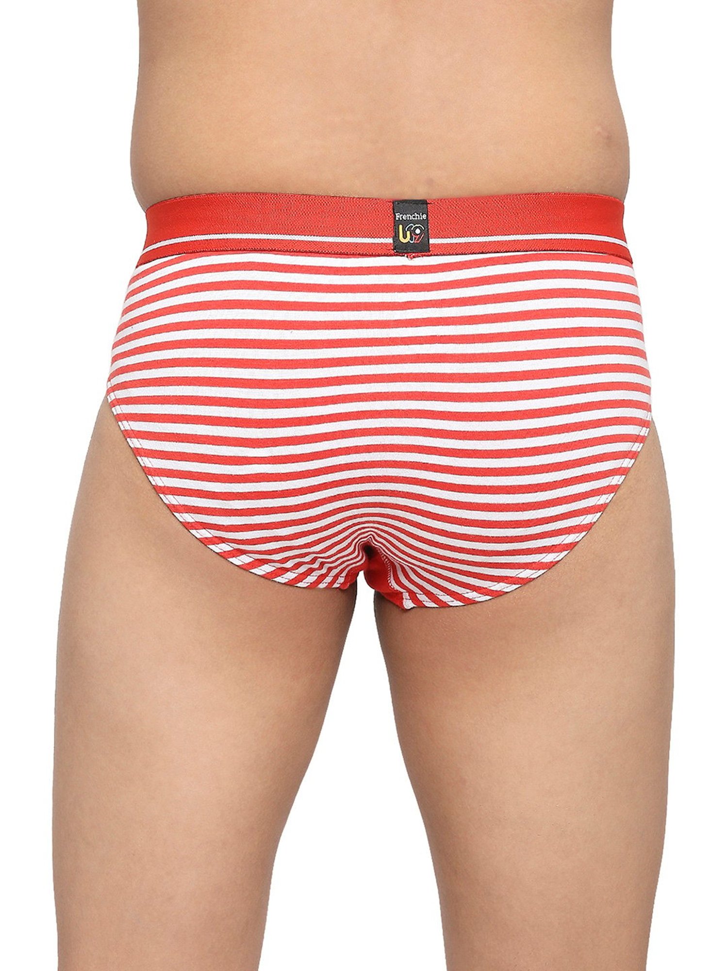 Frenchie Kids Black & Orange Striped Briefs (Pack Of 2)