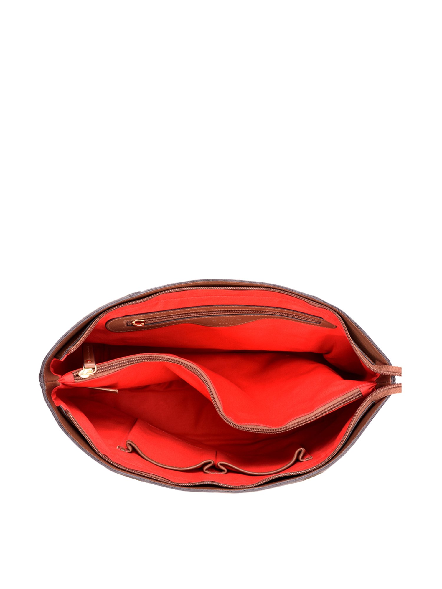 Eske Brown Solid Medium Tote Handbag