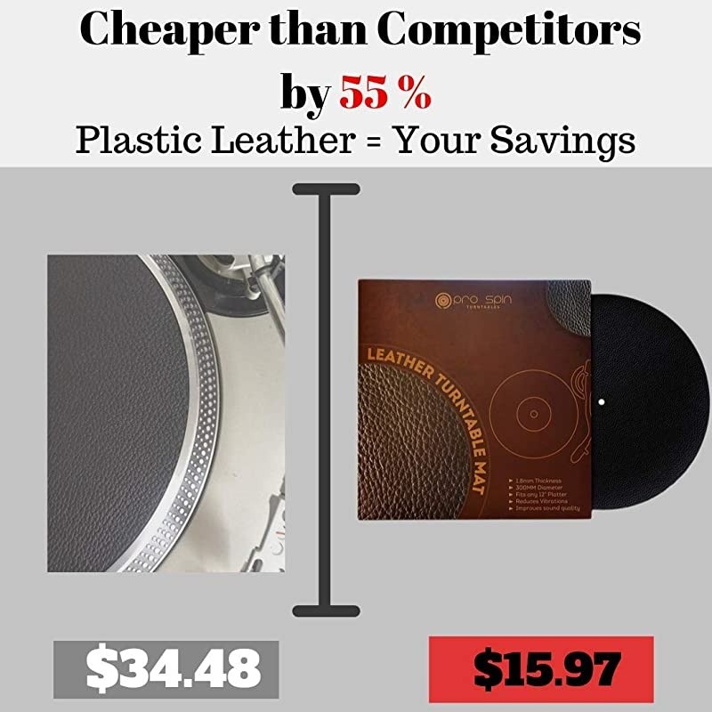 PU Leather Turntable Mat for Vinyl LP Record Players 18mm HighFidelity Audiophile Acoustic Sound Support | Help Reduce Noise Due to Static and Dust