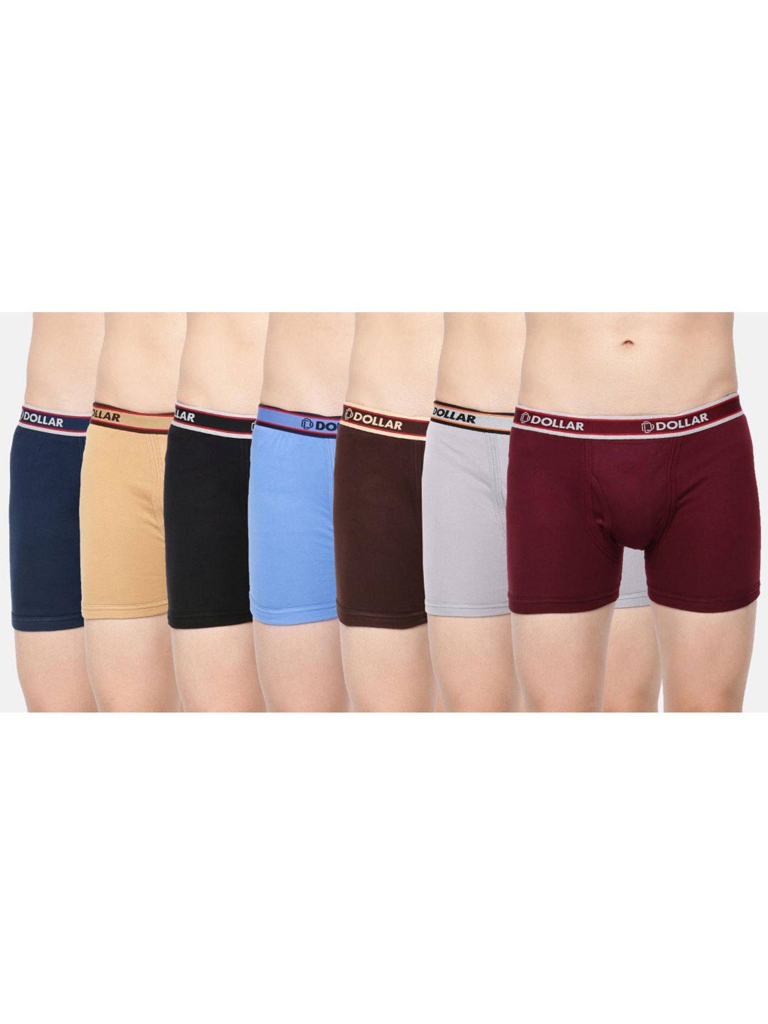 Dollar Bigboss Multicolored Cotton Regular Fit Trunks (Pack of 7)