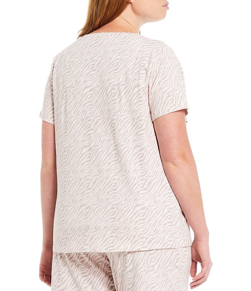 Sleep Sense Plus Sketch Zebra Print Jersey Knit Coordinating Sleep Tee