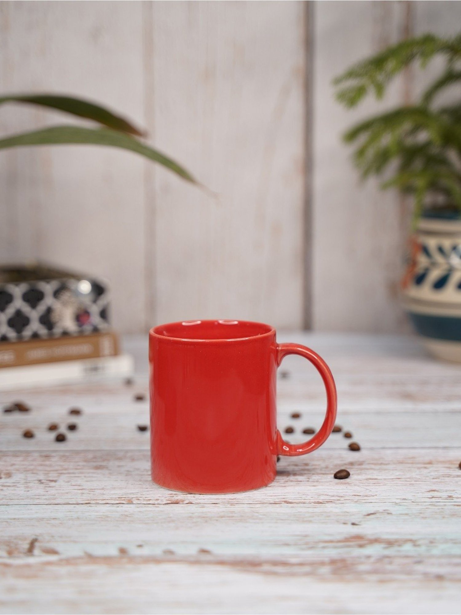 Living Roots Orange Ceramic Milk Mug - Set Of 1 (350 ml)