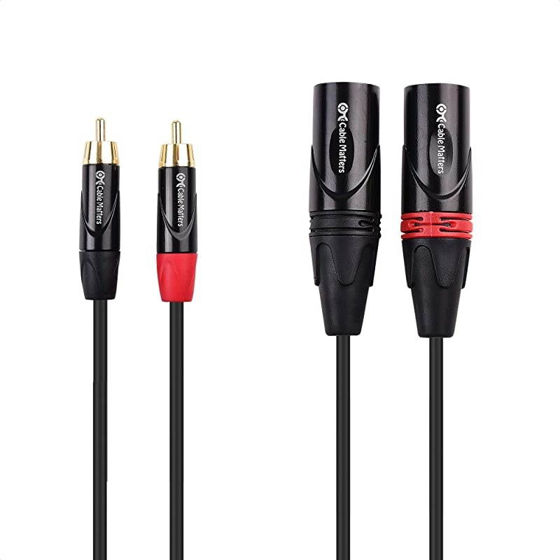 Dual RCA to XLR Unbalanced Interconnect 2 RCA to XLR Male 10 Feet