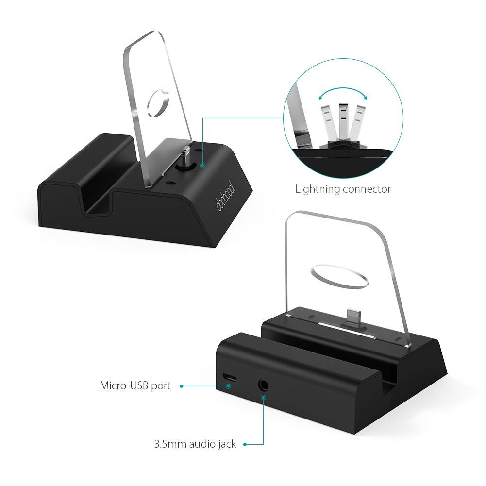 dodocool MFi Certified Lightning Charging Dock Station Support for iPhone X/8 Plus/8/7 Plus/7/SE/6s Plus/6s/6 Plus/6/5s/5c/5 iPod touch