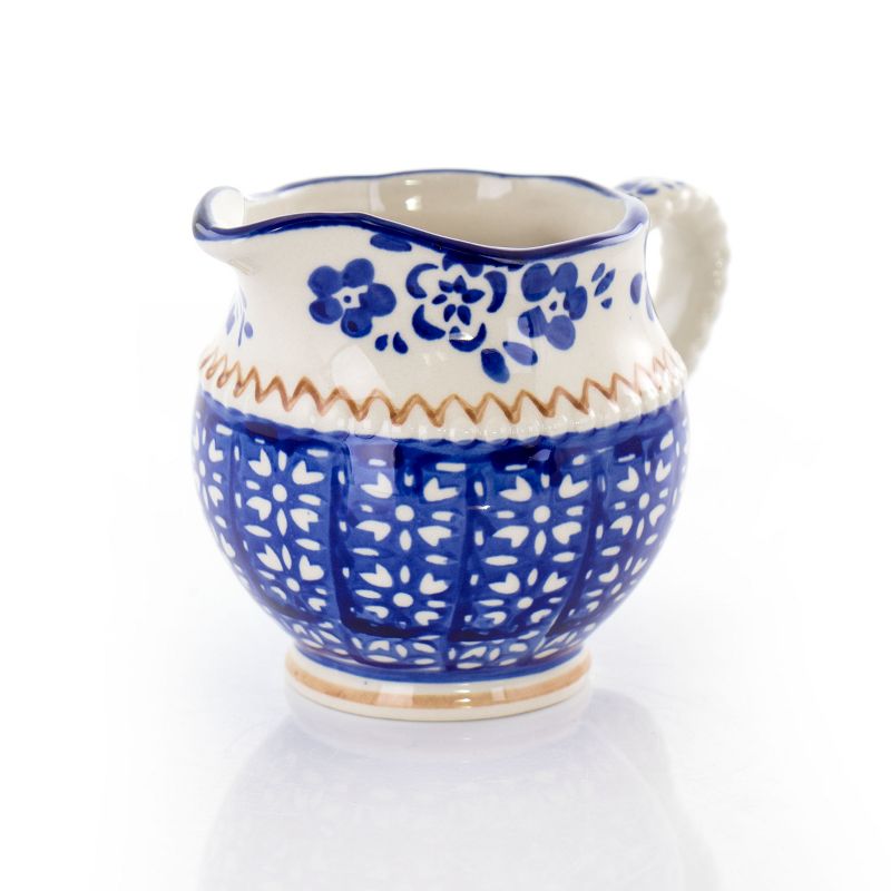 Meritage Botany 5.5 Inch 10 Ounce Stoneware Creamer in Deep Blue