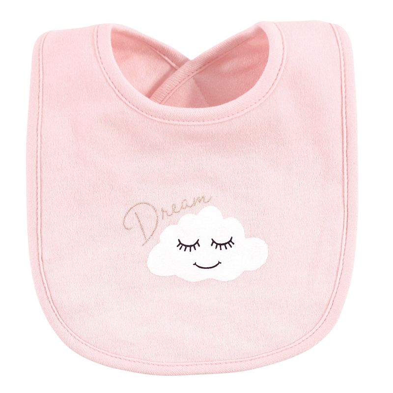 Hudson Baby Infant Girl Cotton Bib and Headband or Caps Set 8pk, Dream Love, One Size