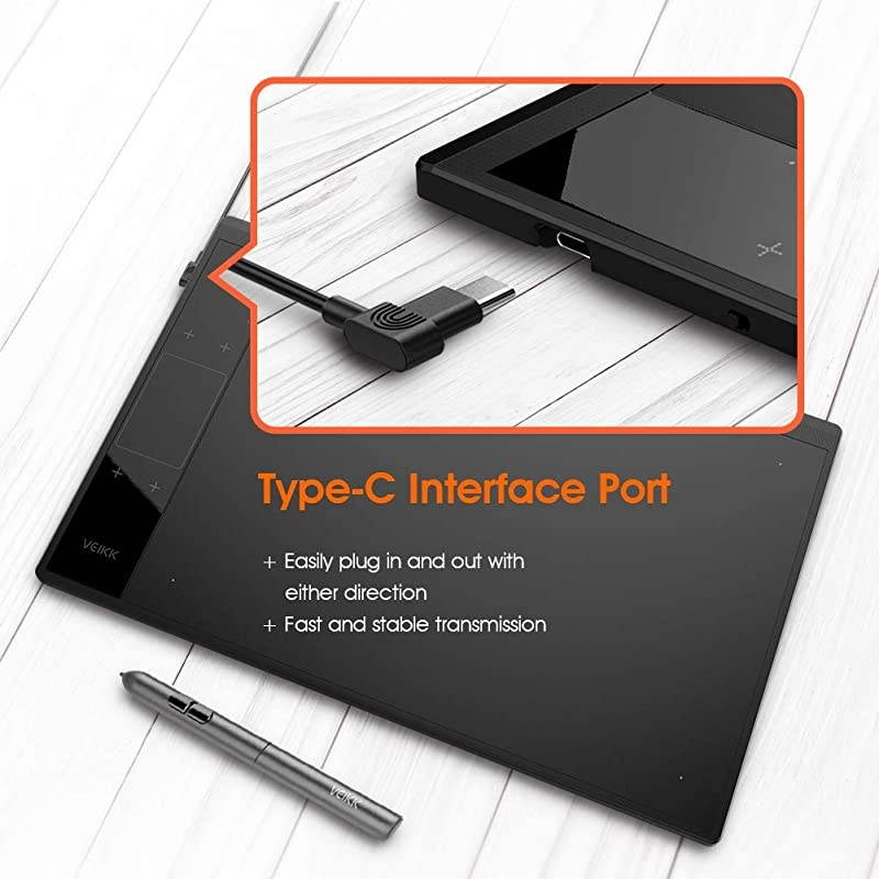 Drawing Tablet  A30 10x6 Inch Pen Tablet with Pressure Sensitivity 8192 Levels Battery Free Pen for Digital Drawing with Artist Glove