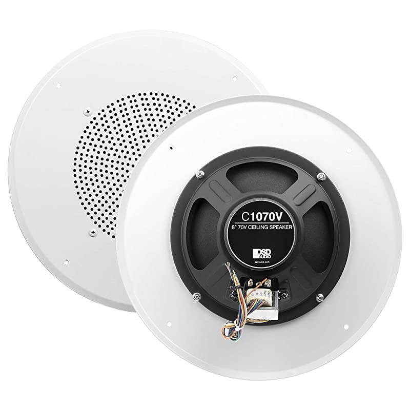 8 Commercial 70V Ceiling Professional Speakers White Single C1070