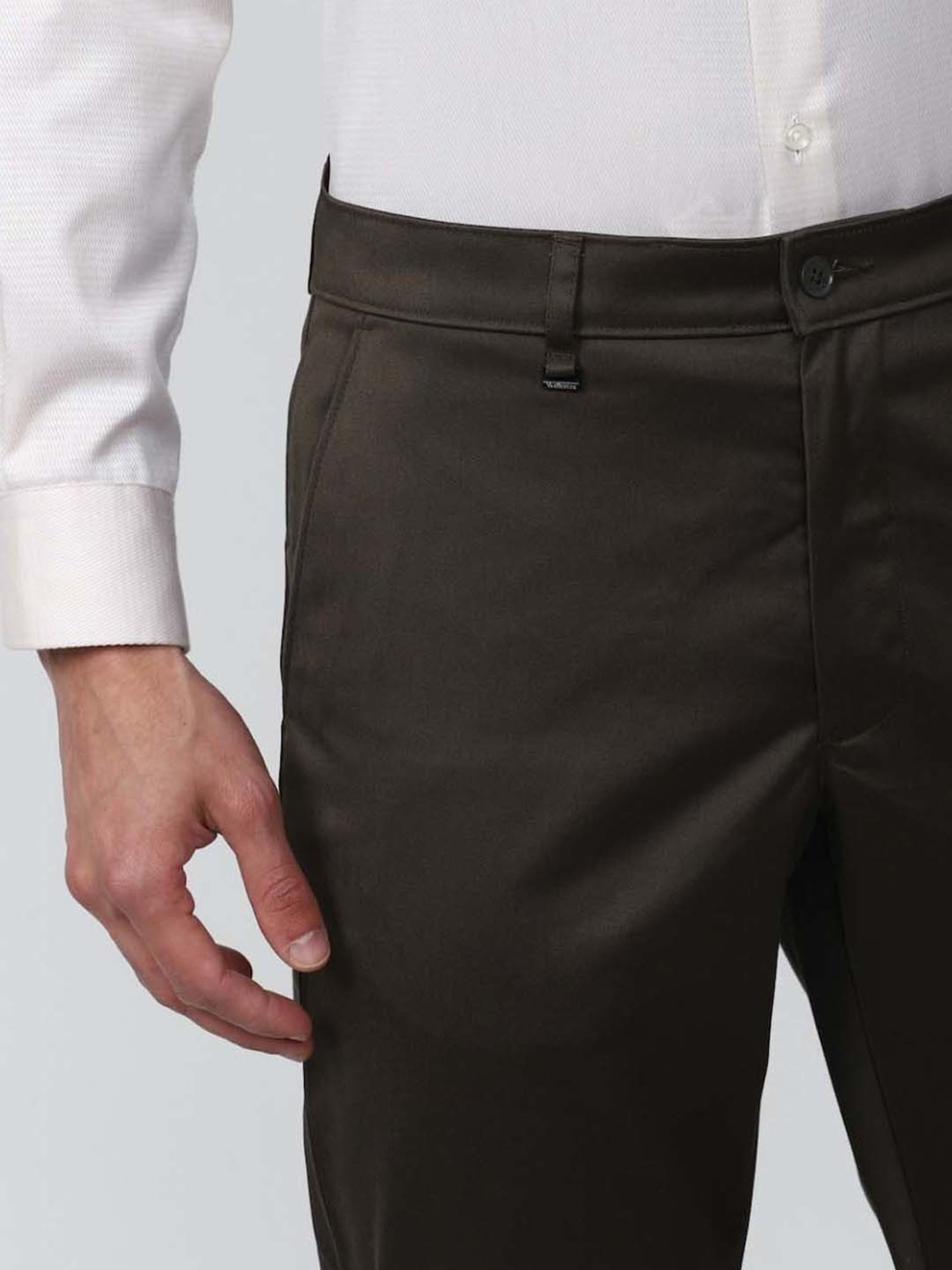 Van Heusen Brown Regular Fit Trousers
