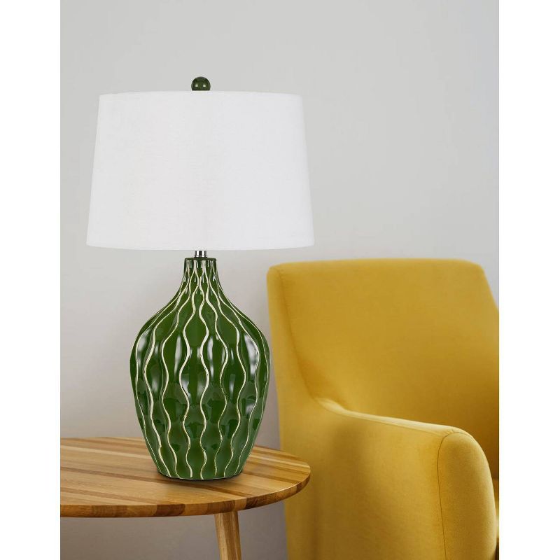 29" Andria Ceramic Table Lamp Green - Cal Lighting