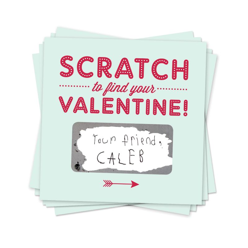 18ct Scratch-off Valentines Card Mint Green