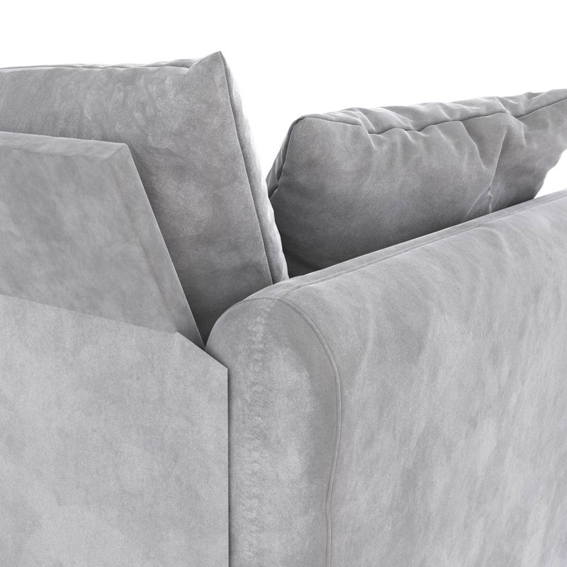 Magnolia Velvet Pillow Back Sectional Light Gray - Novogratz