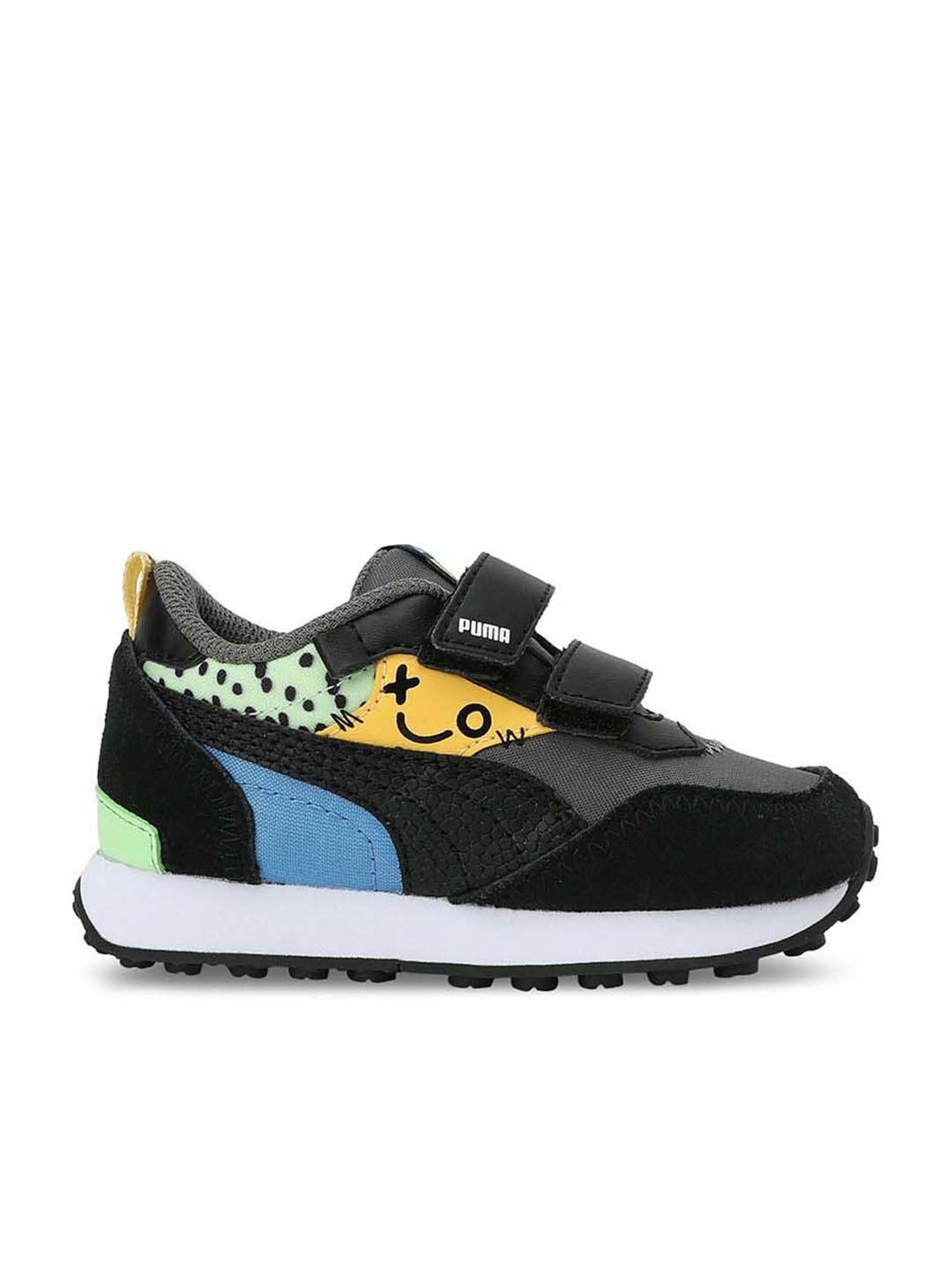 Puma Kids Rider FV Mix Match Grey & Black Casual Sneakers