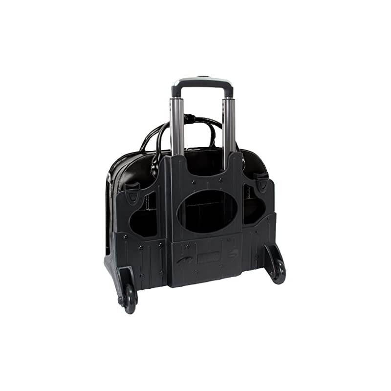 ROSEVILLE 96645 Leather Fly-Through Checkpoint-Friendly Detachable-Wheeled Ladies' Briefcase