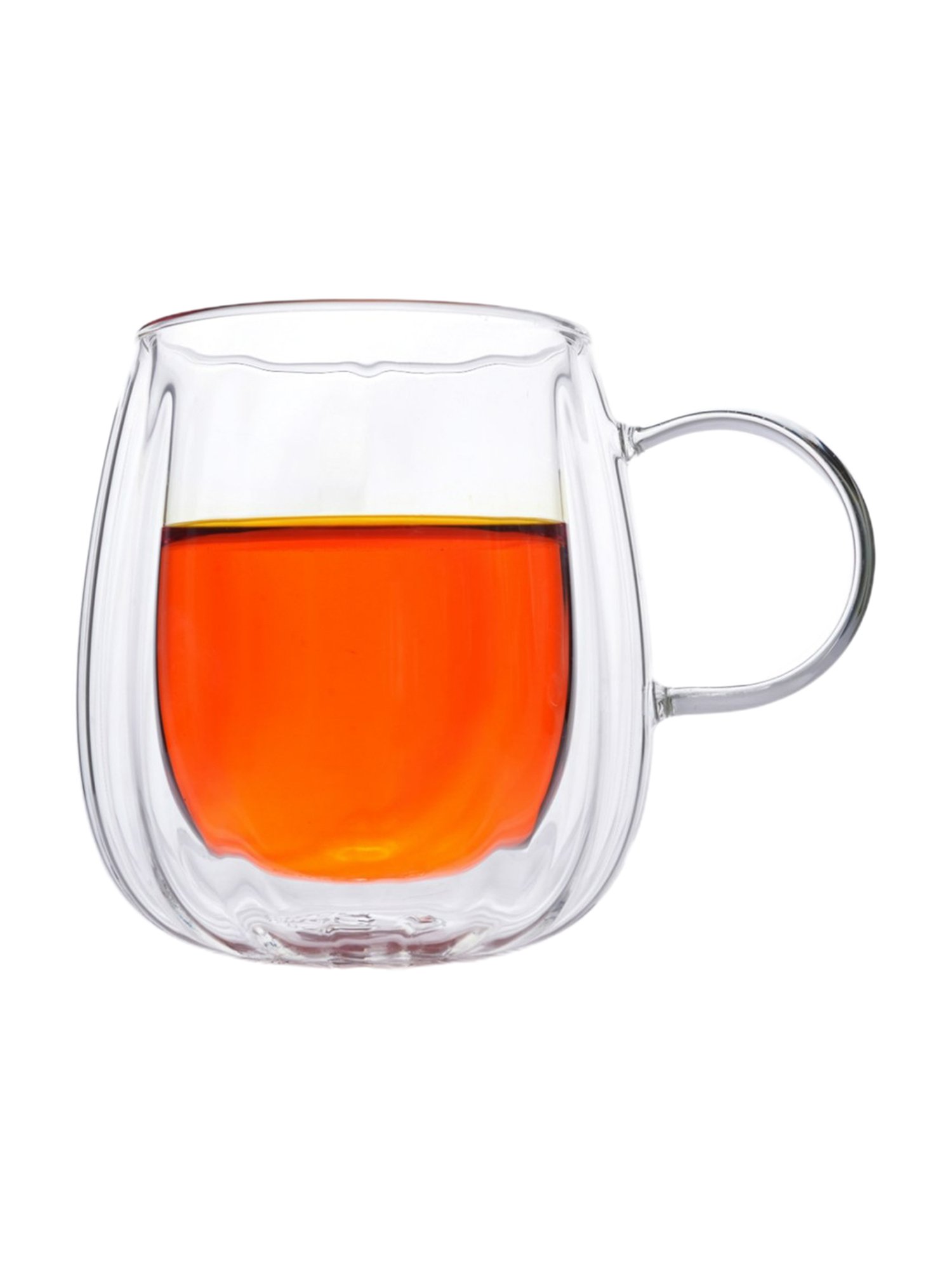 Femora Transparent Borosilicate Double Wall Coffee Cup - Set of 4 (250ml)