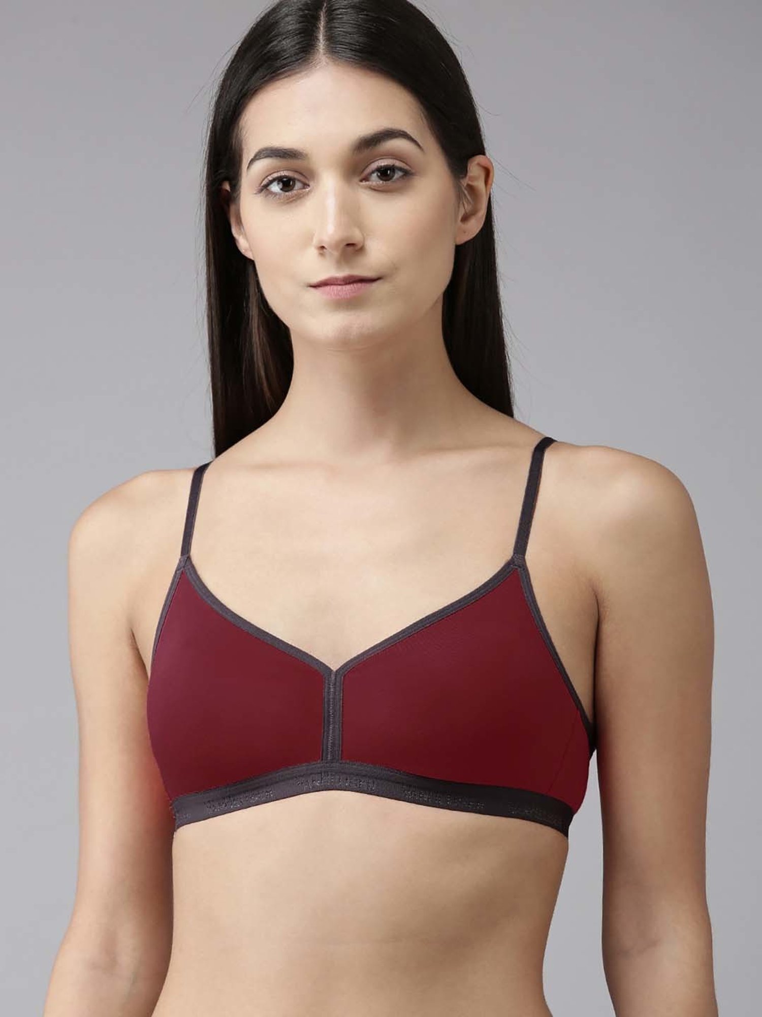 AROUSY Maroon & Purple Cotton T-Shirt Bra - Pack Of 2
