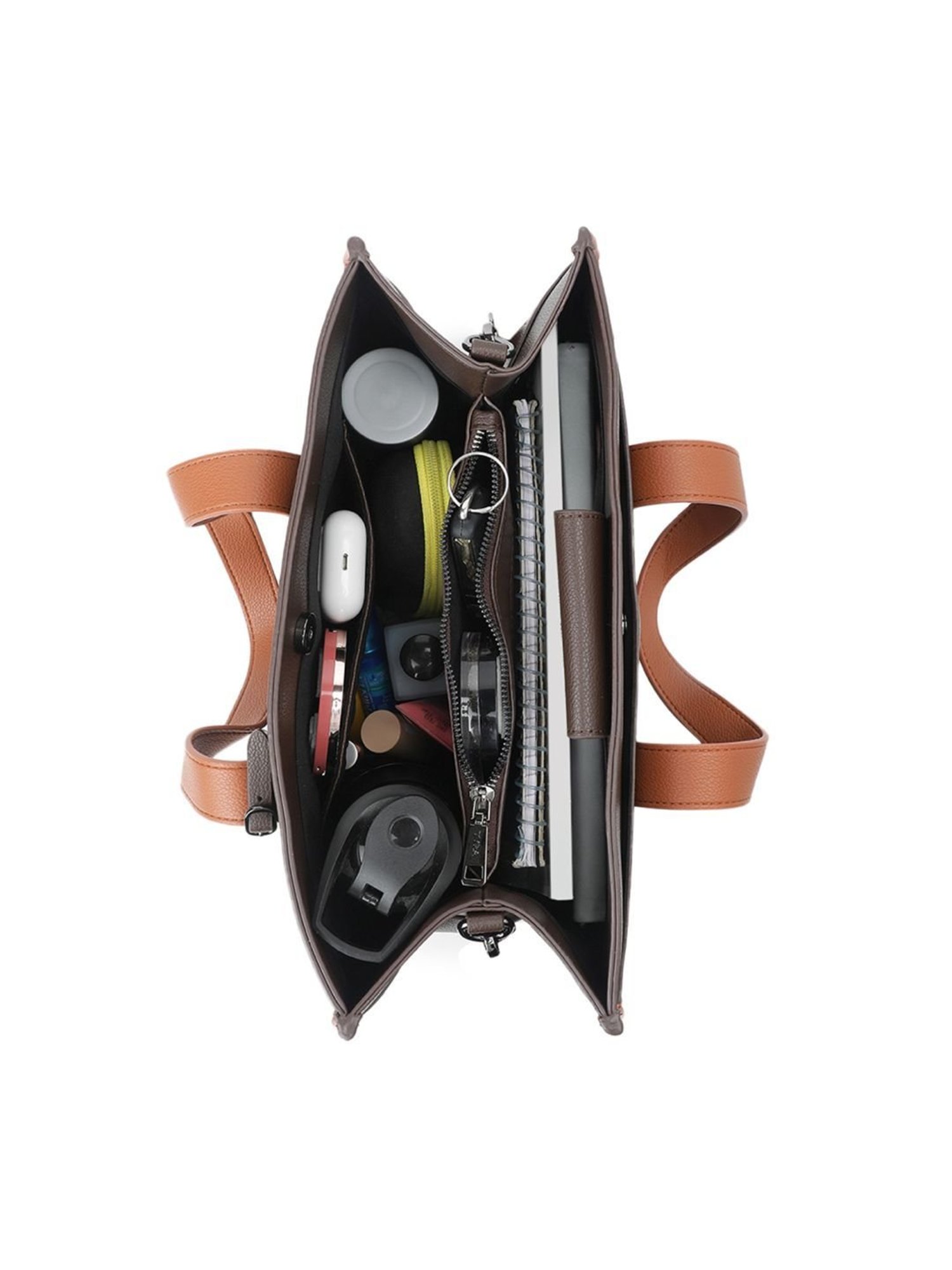 Tyra Emily Brown Solid Faux Leather Tote Handbag