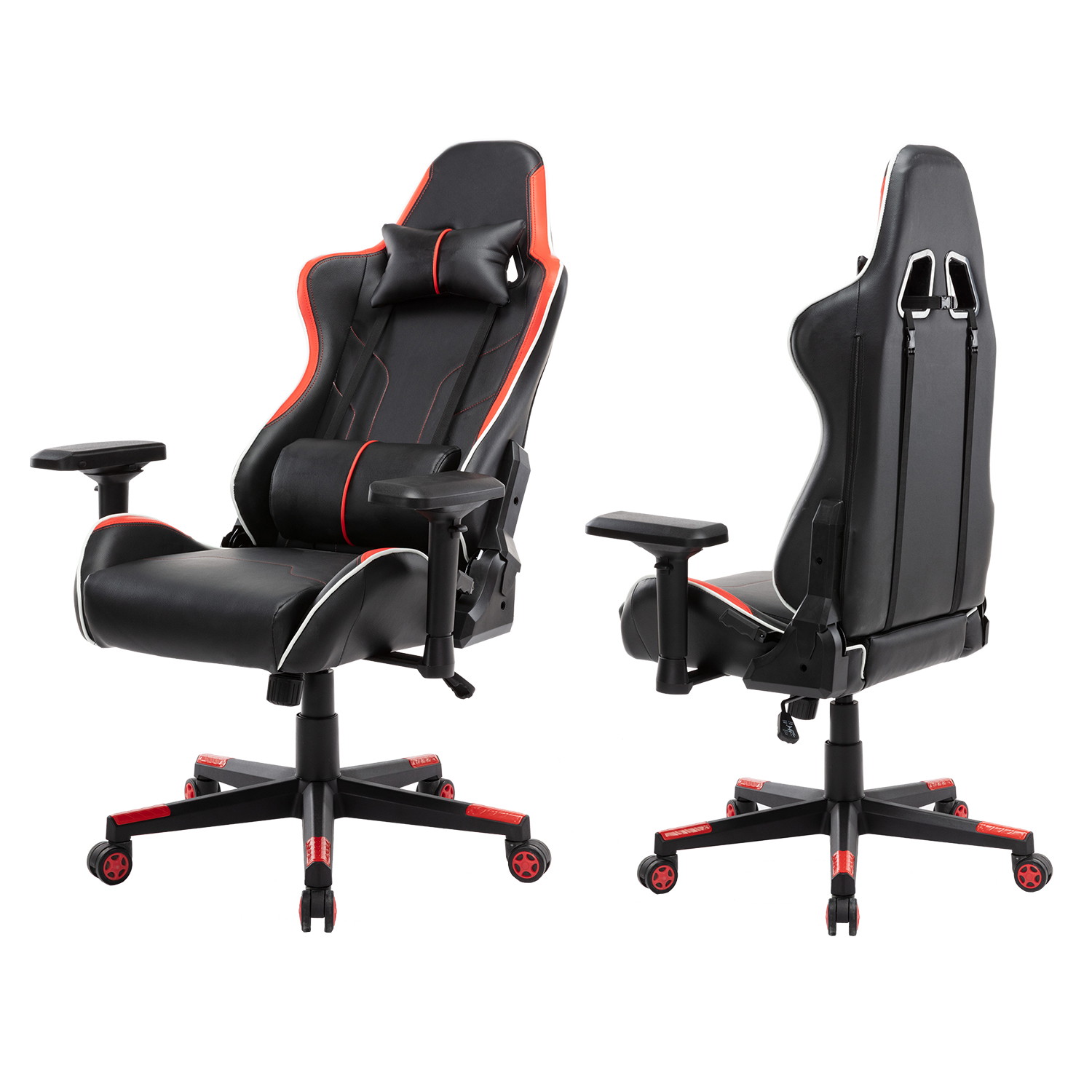 Gaming Chair Ergonomic PU Leather Office Chair High Back Computer Chair Adjustable Back Desk Chair with Adjustable Armrests Headrest and Lumbar Support