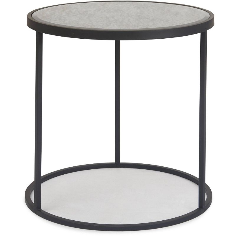 Gramercy Round Mirrored Side Table Black - Finch