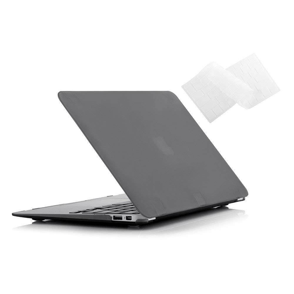 Ruban - Air 11-inch 2 in 1 Soft-Touch Hard Case Cover and Keyboard Cover for Macbook Air 11.6" Models: A1370 / A1465 - Grey