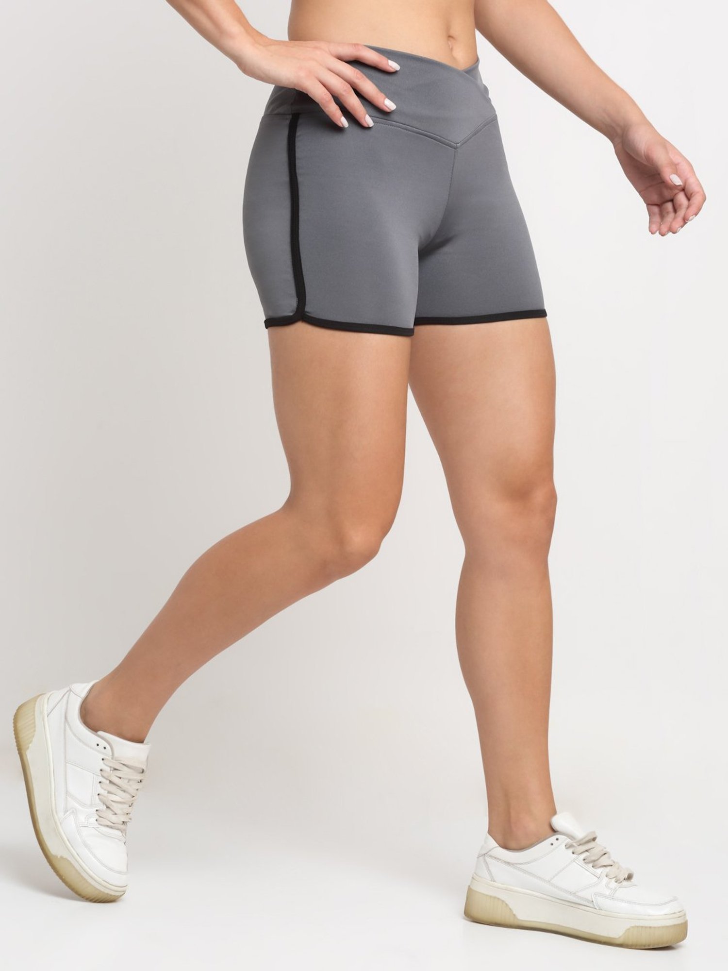 EVERDION Grey Slim Fit Sports Shorts