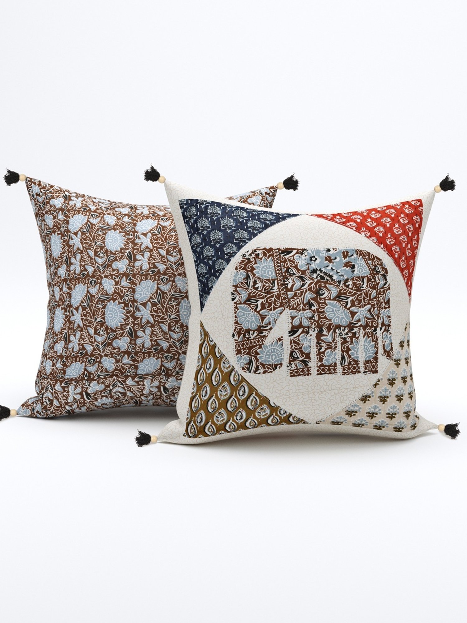 Living Roots Jaipuri Multicolor Cotton Cushion Covers - Set of 5