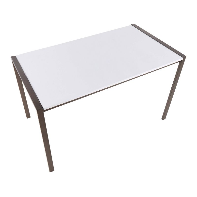 50.25" Fuji Industrial Rectangle Dining Table Antiqued/White - LumiSource