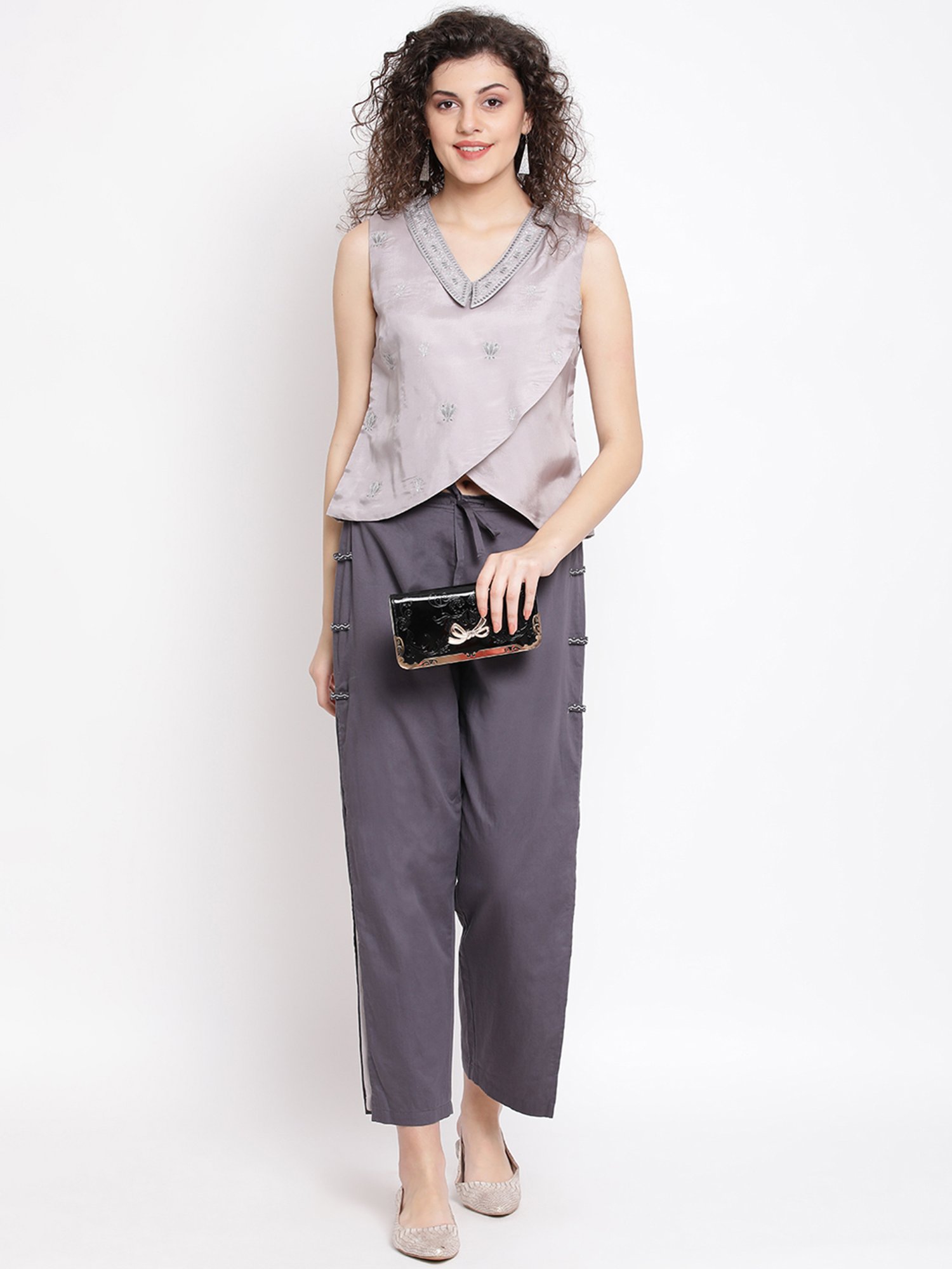 Rooted Charcoal & Ash Cotton Trousers