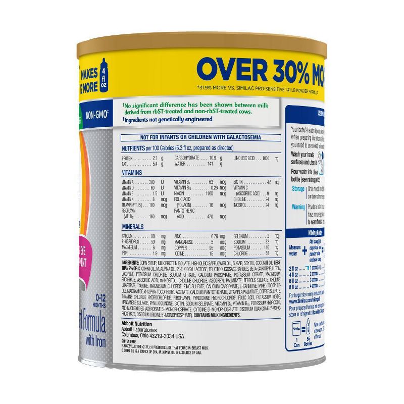 Similac 4pk Pro-Sensitive Milk-Based Powder - 119.2oz