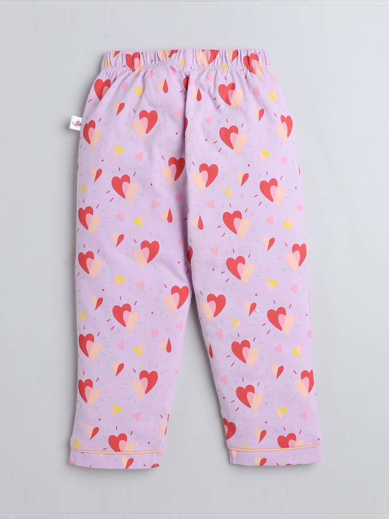 Bumzee Girls Lavender & Pink Cotton Printed Full Sleeves Shirt Set